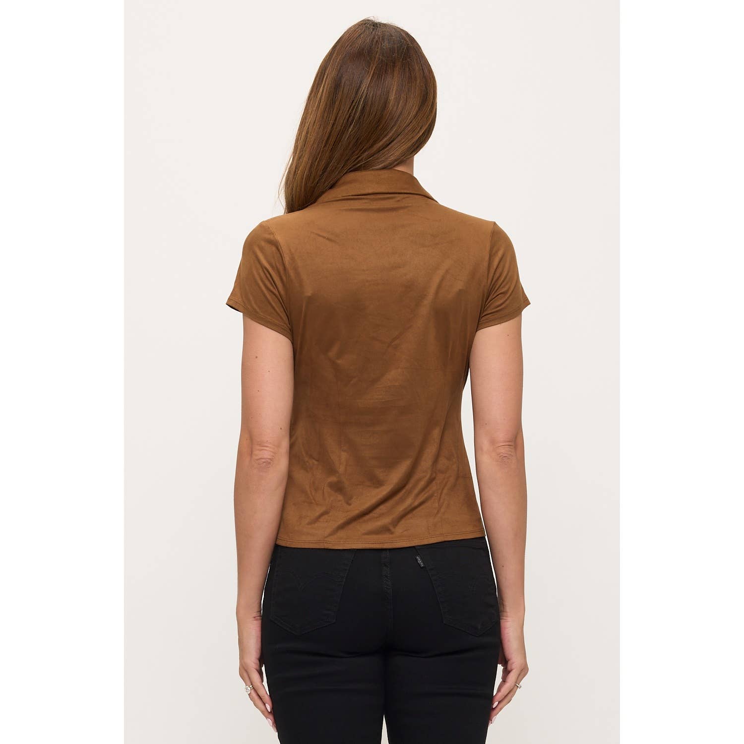 SUEDE COLLAR SHIRT