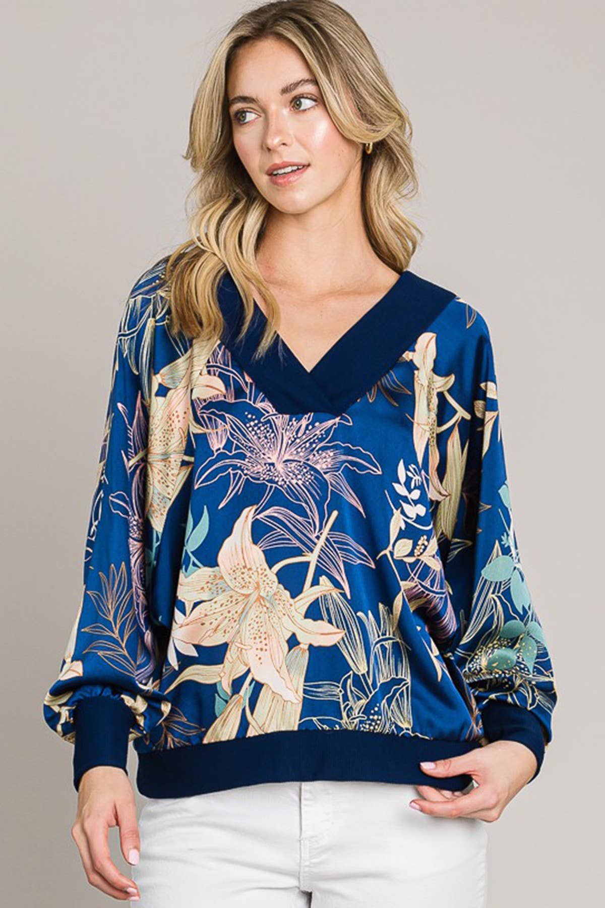 Reversible Long Sleeve Batwing Top
