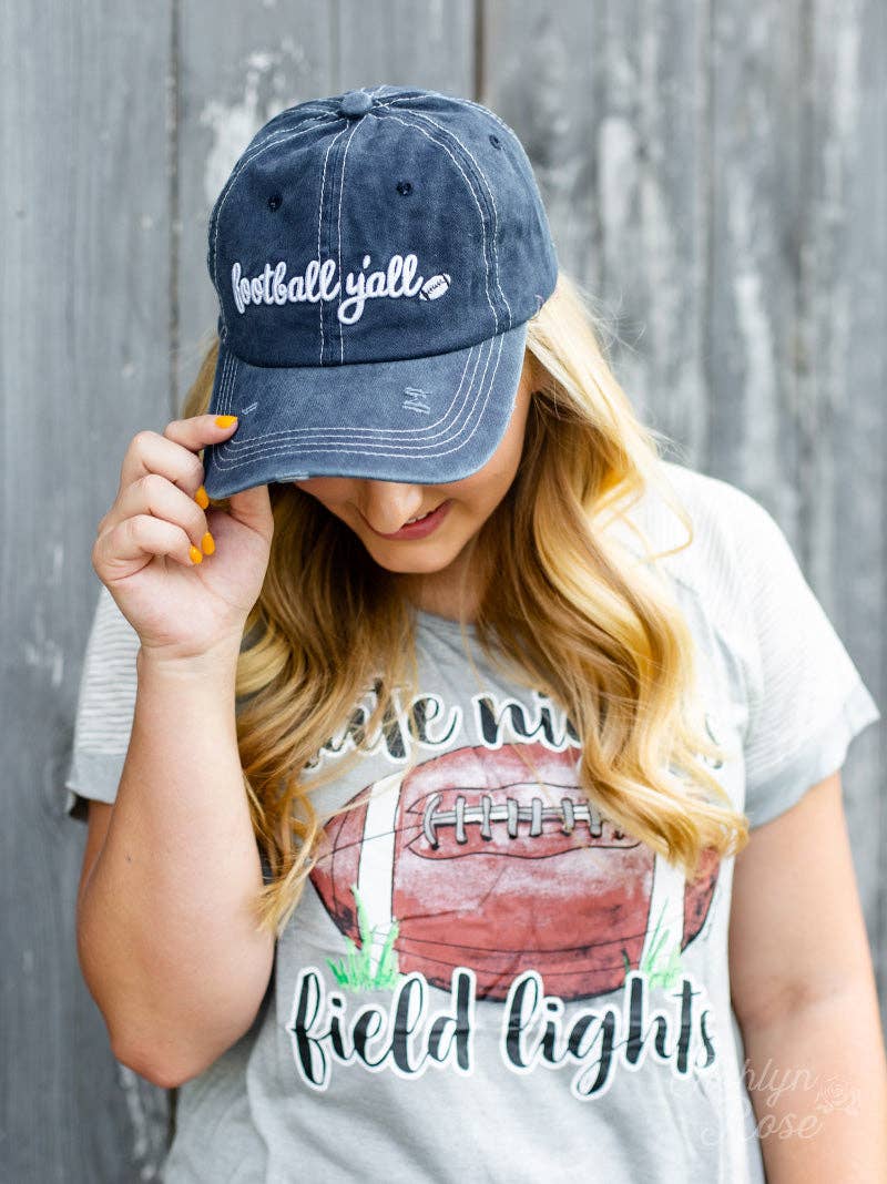 Football Y'all Embroidery Navy Hat