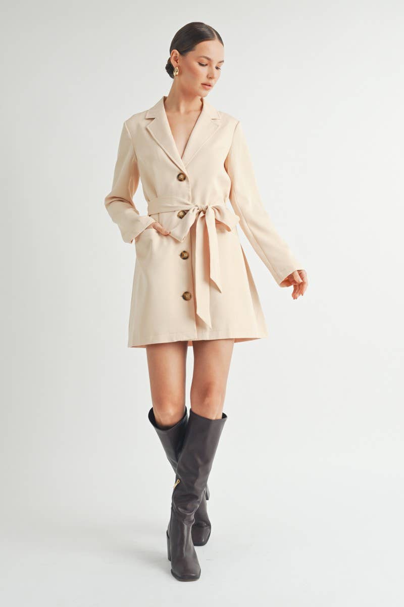 Belted Blazer Mini Dress