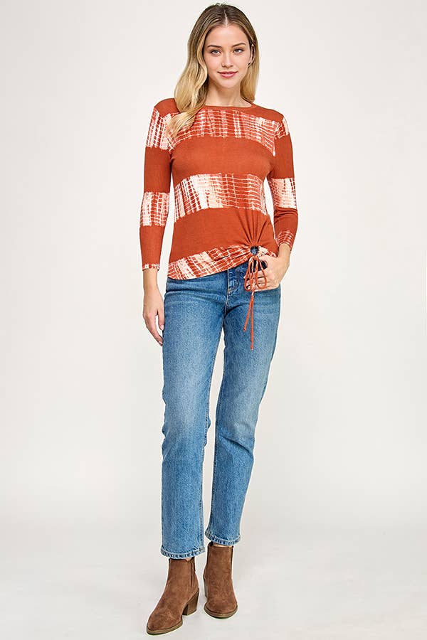 Soft Hand Feel 3/4 Sleeve Top