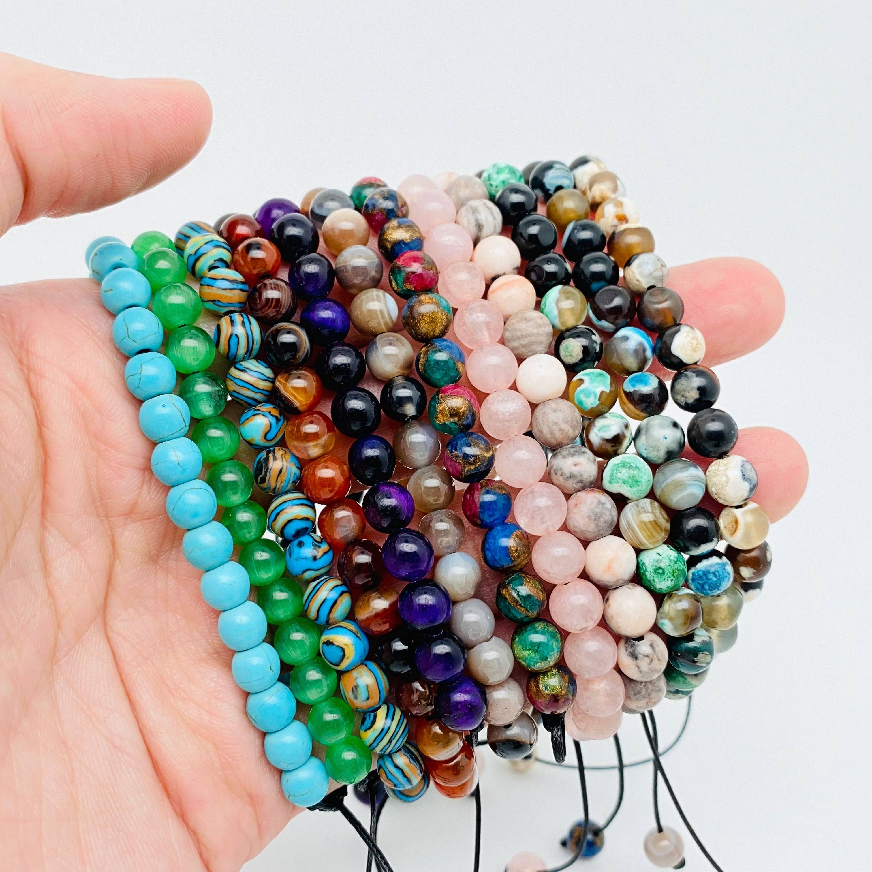 Natural Stone Hand Woven Stretch Bracelets