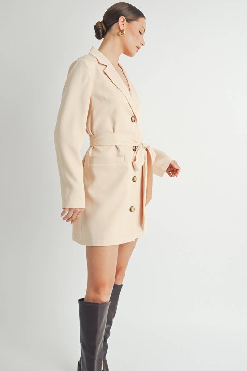 Belted Blazer Mini Dress