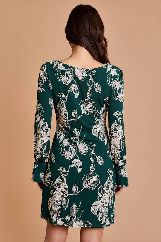Gilli Long Sleeve Dress with Ruffle Detail