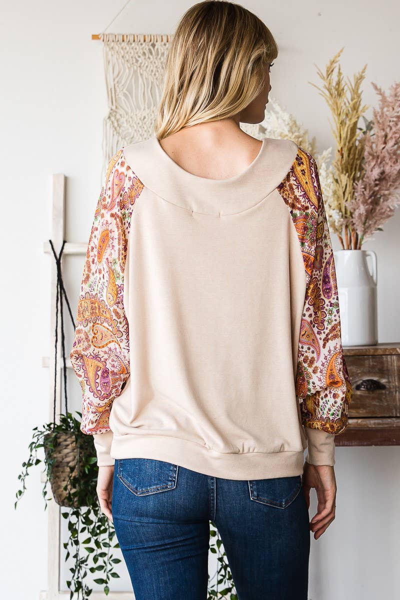 Batwing V-Neck Long Sleeve Top