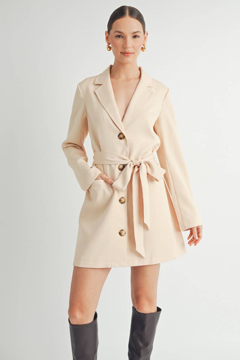 Belted Blazer Mini Dress