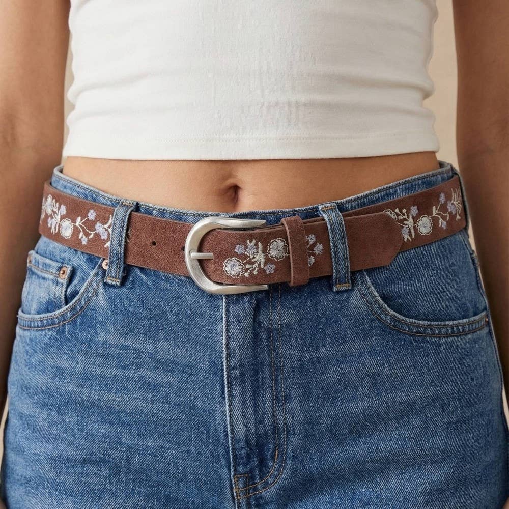 Floral Embroidered Soft Belt