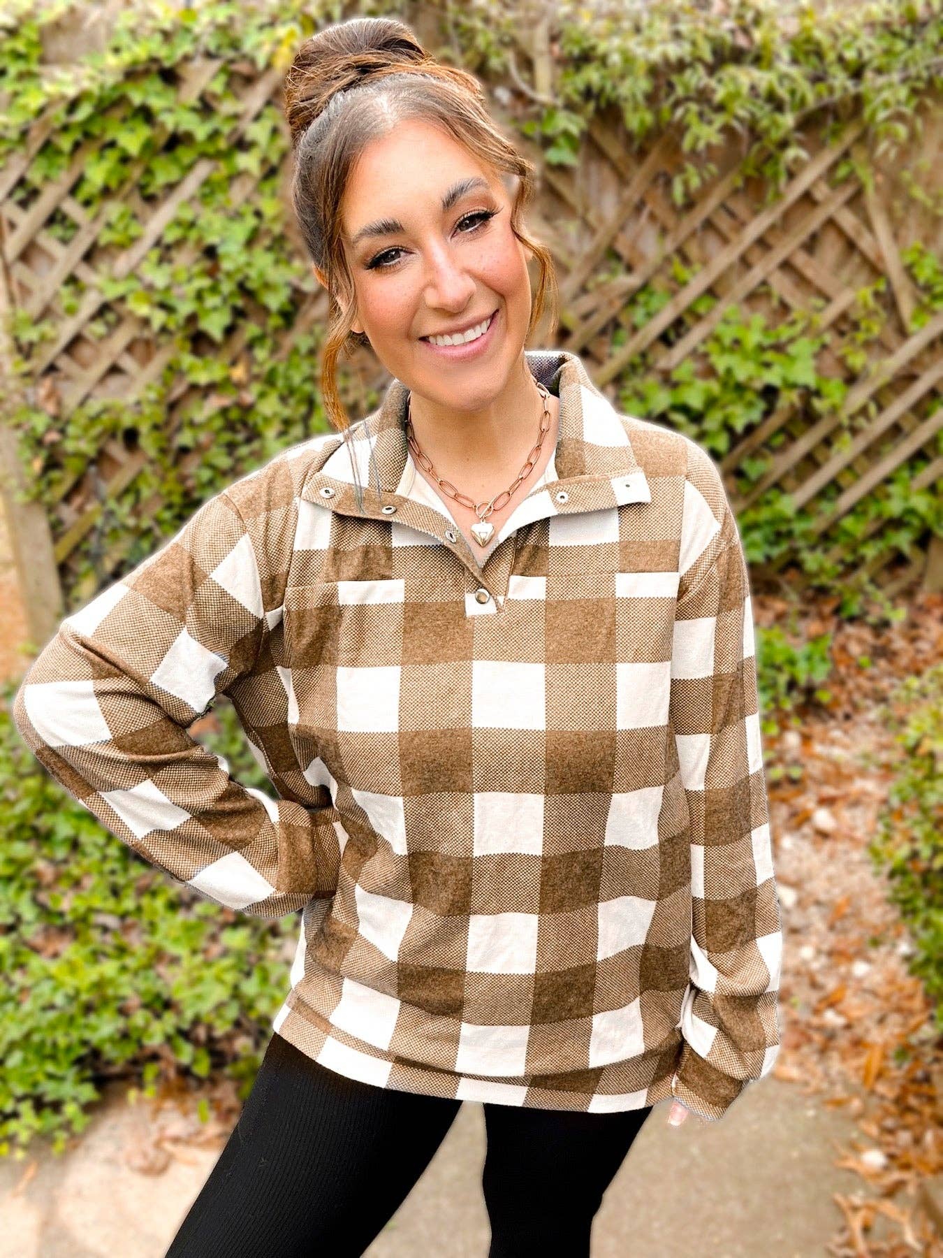Brody Brushed Plaid Pullover Button-Up