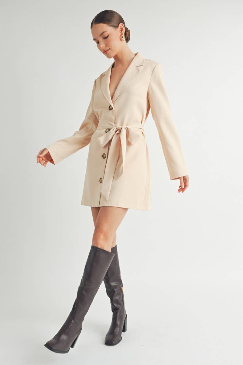 Belted Blazer Mini Dress
