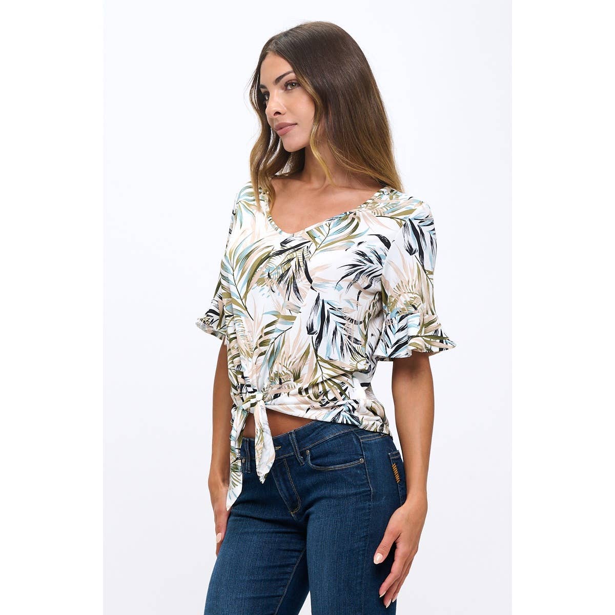 Tie Front Tropical Top