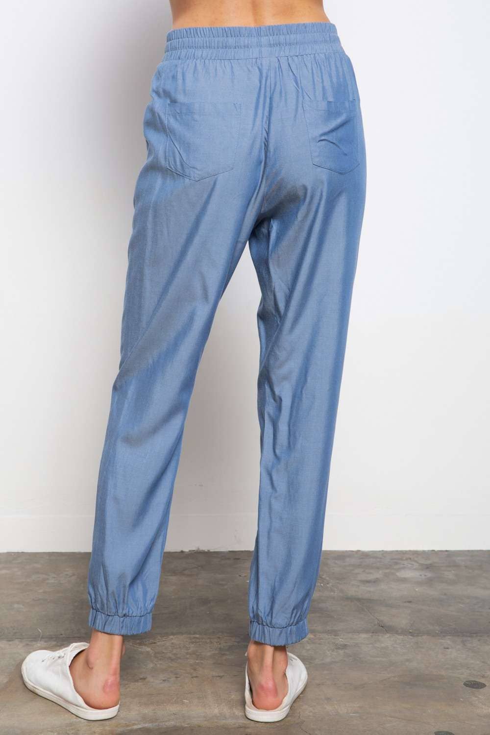 Mittoshop Drawstring Waist Chambray Pants