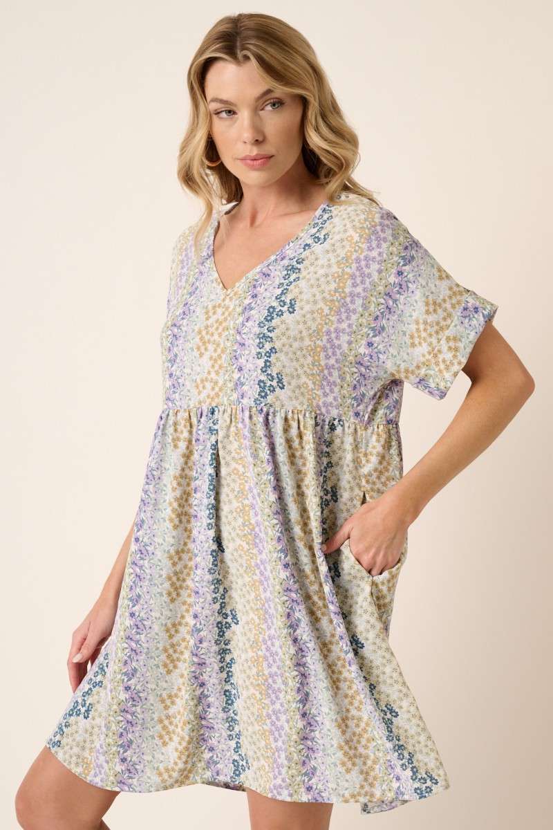 Mittoshop V Neck Babydoll Mini Dress
