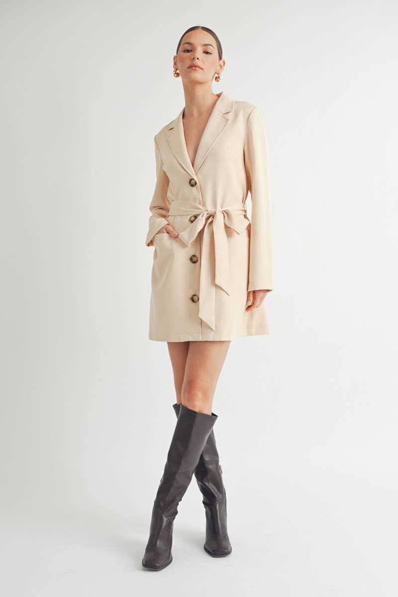 Belted Blazer Mini Dress