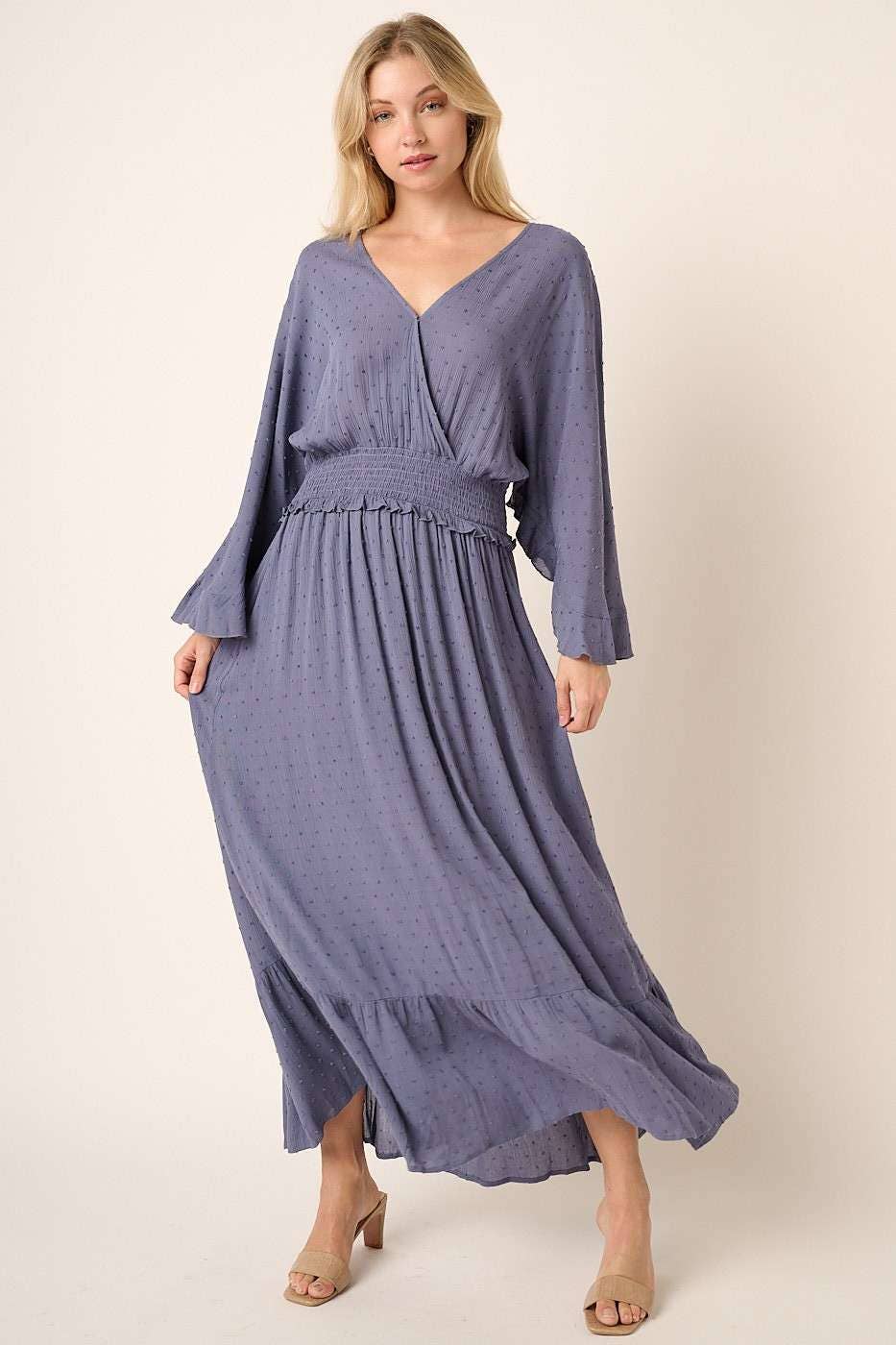 Mittoshop Full Bell Sleeve Maxi Dress