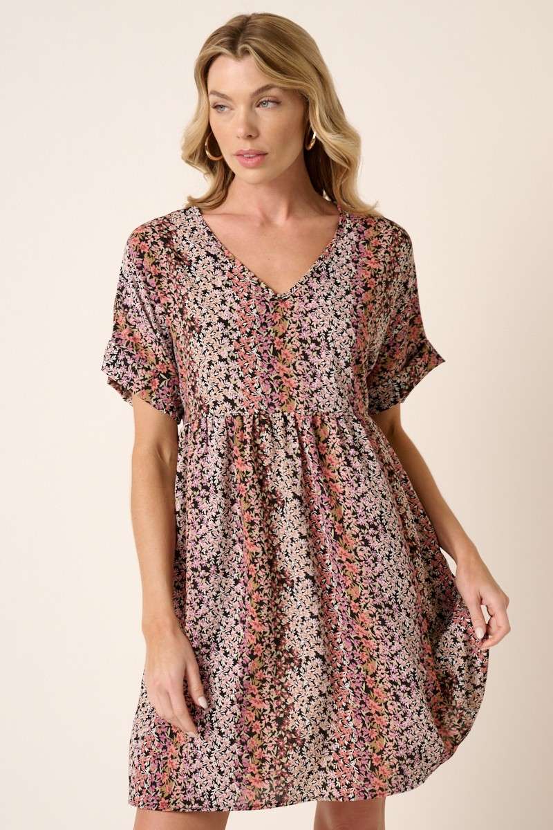 Mittoshop V Neck Babydoll Mini Dress