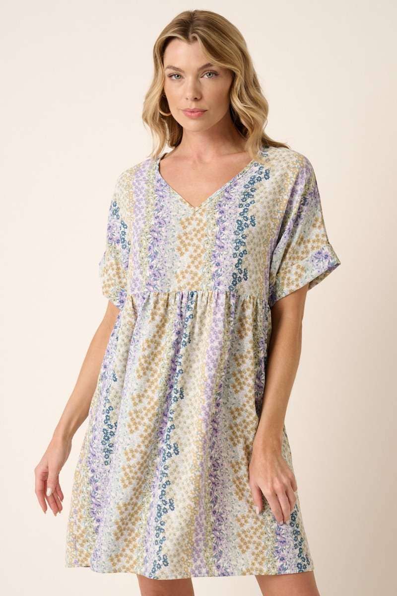 Mittoshop V Neck Babydoll Mini Dress