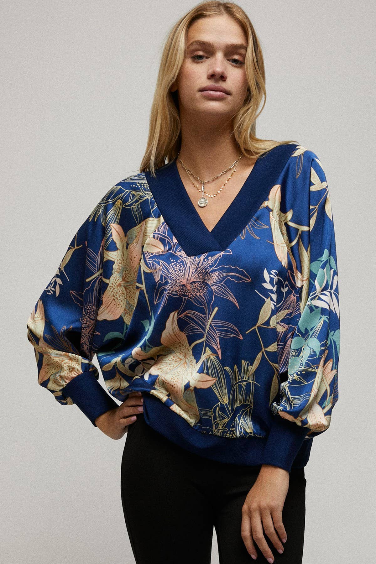 Reversible Long Sleeve Batwing Top