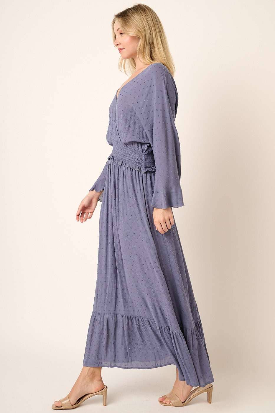 Mittoshop Full Bell Sleeve Maxi Dress