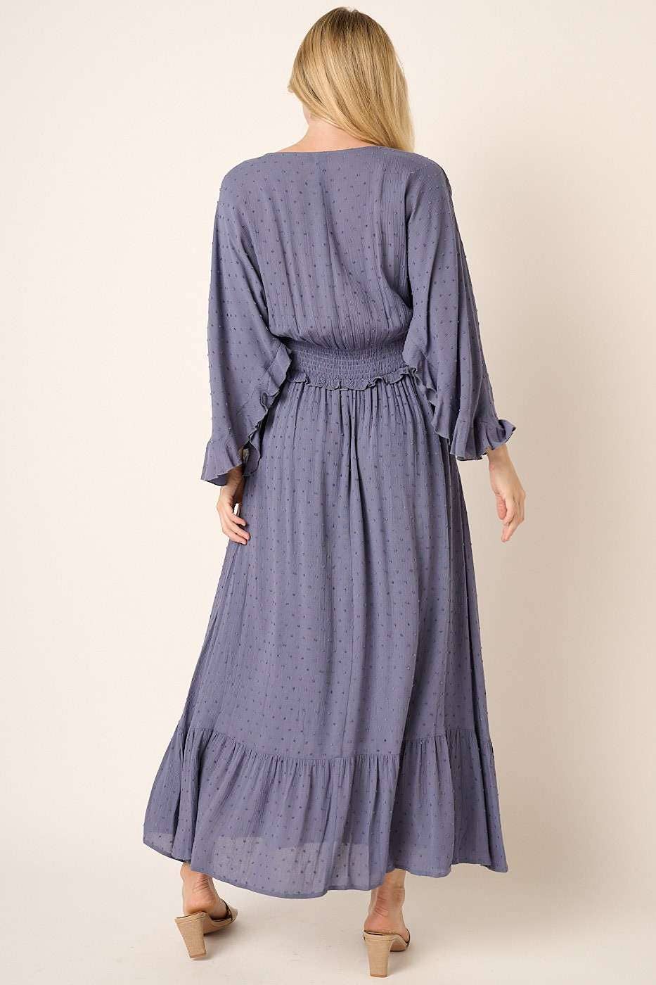 Mittoshop Full Bell Sleeve Maxi Dress