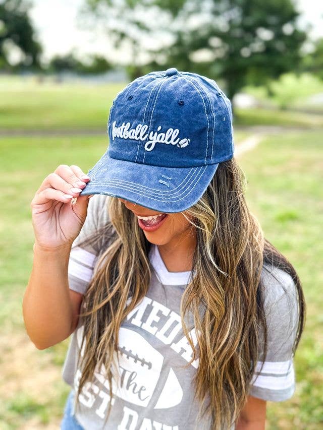 Football Y'all Embroidery Navy Hat