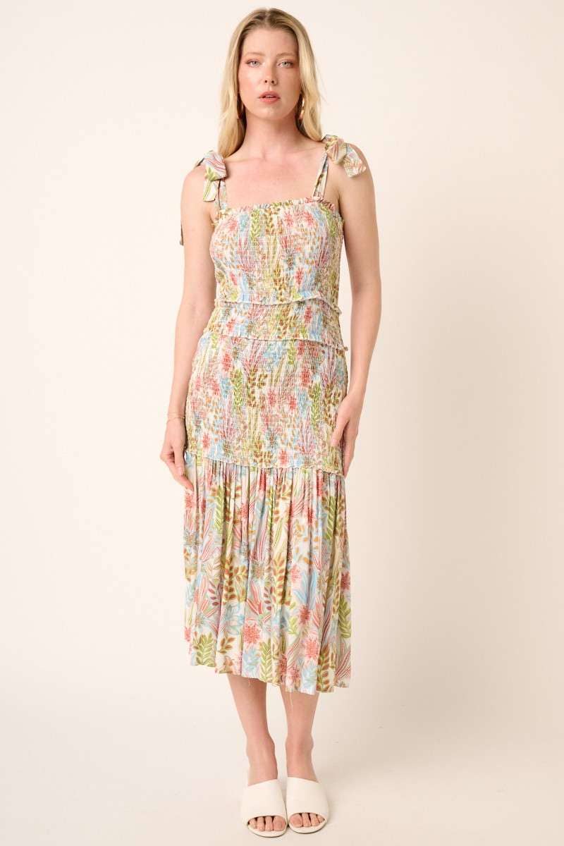 Mittoshop Smocking Detail Midi Dress