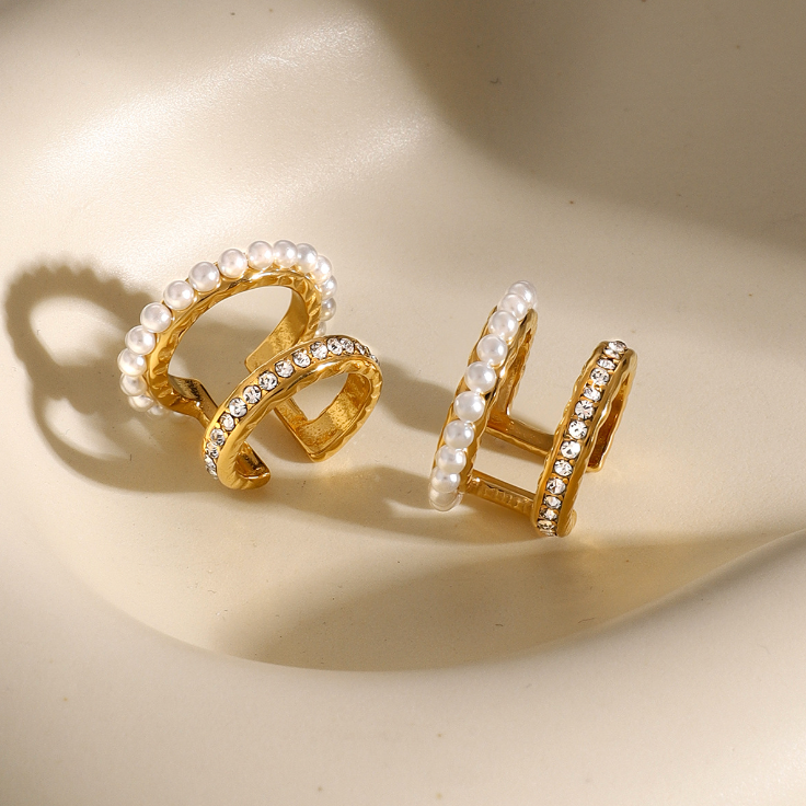 Double Layer Hypoallergenic 18k Gold Plated Cuff Set