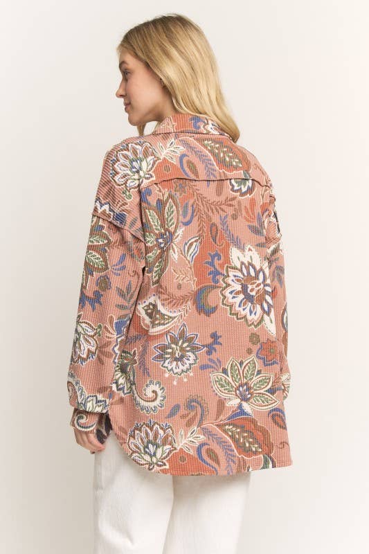 Heimish Paisley Urban Ribbed Button Down Shacket