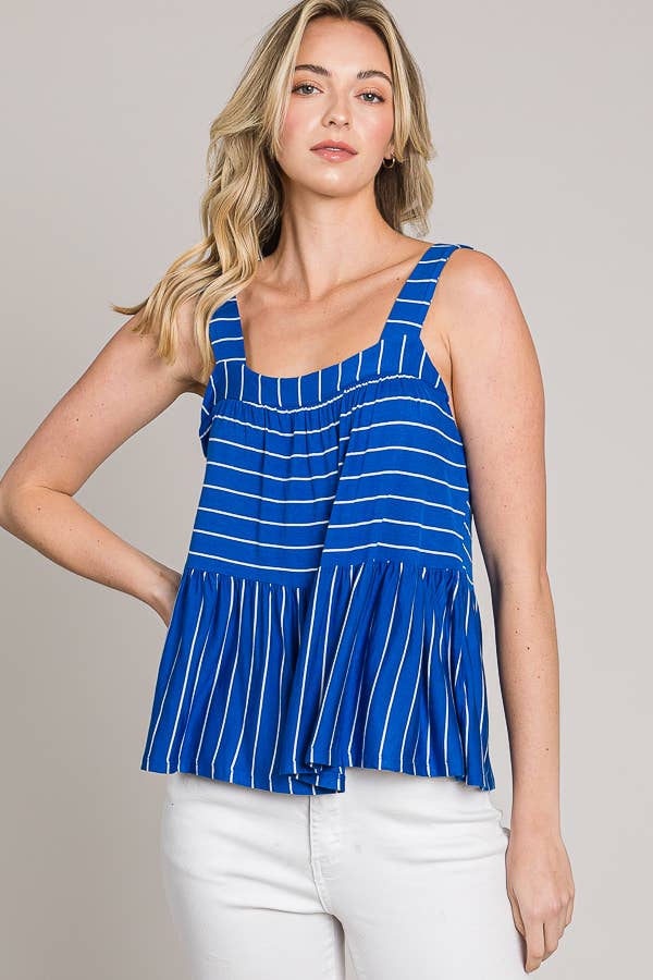 Sleeveless Open Back Knit Baby Doll Top