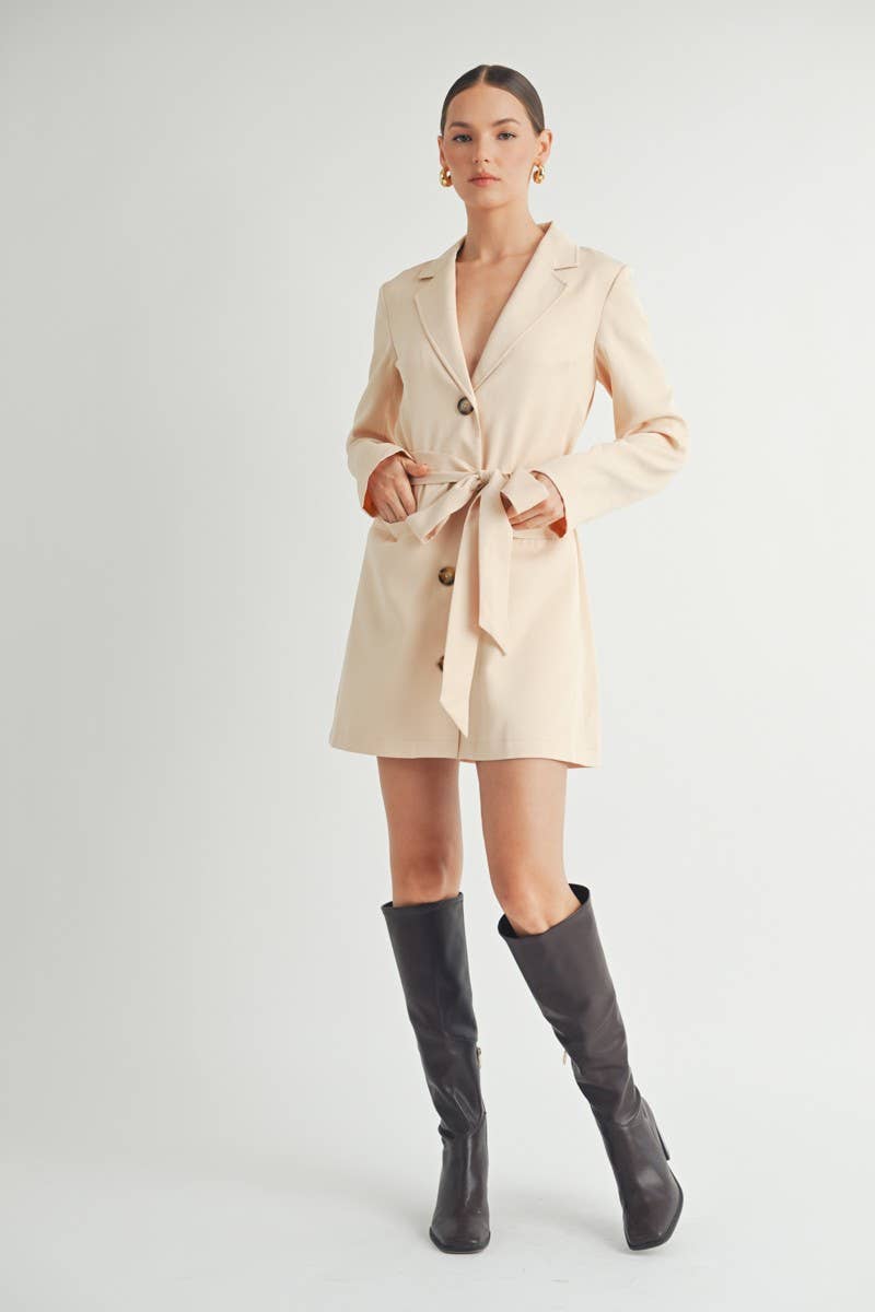 Belted Blazer Mini Dress