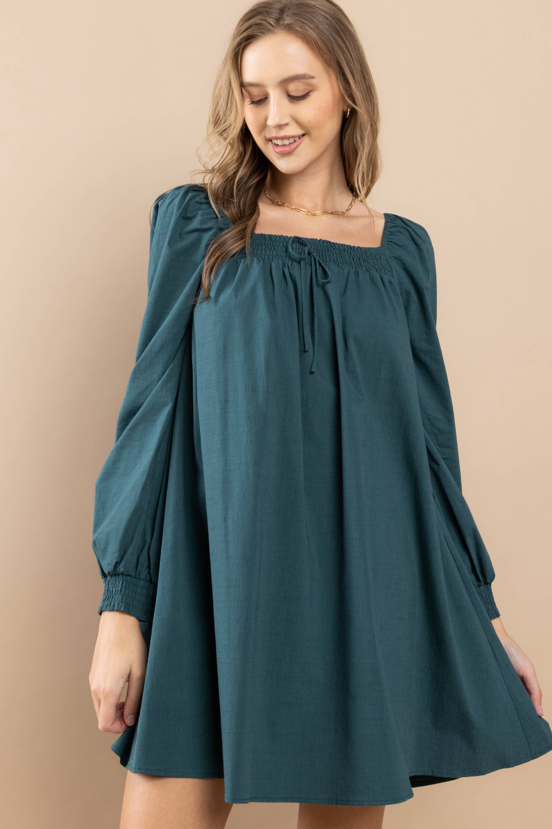 Smocked Off-Shoulder Dress
