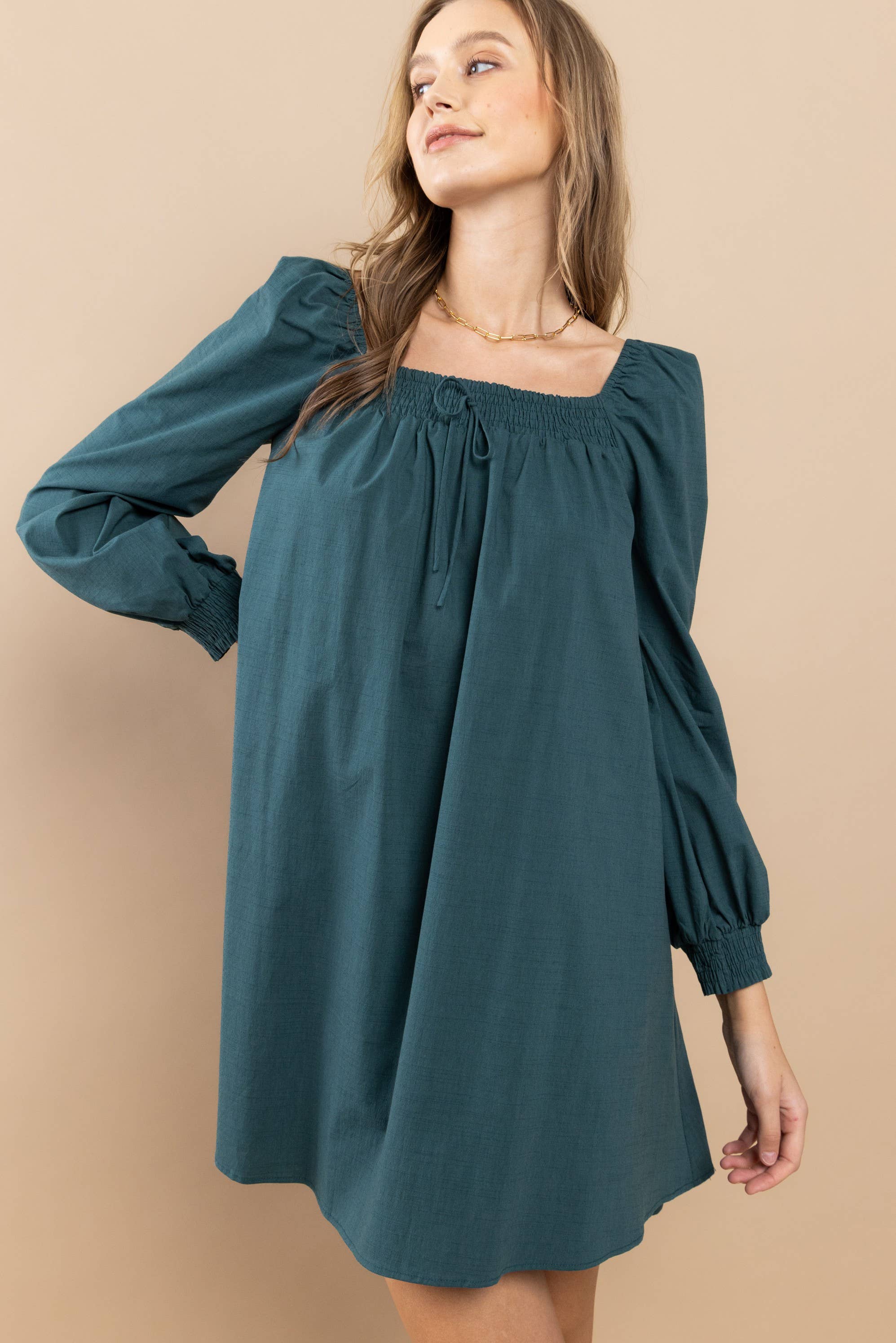 Smocked Off-Shoulder Dress