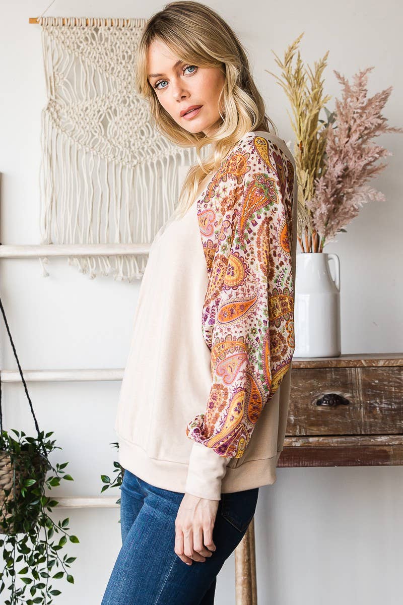 Batwing V-Neck Long Sleeve Top