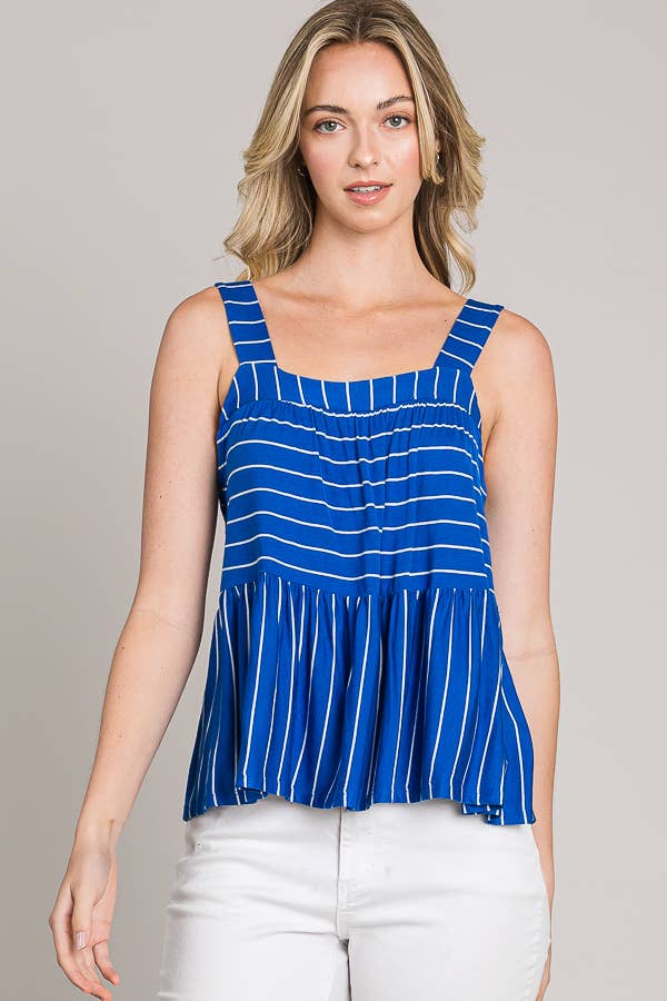 Sleeveless Open Back Knit Baby Doll Top