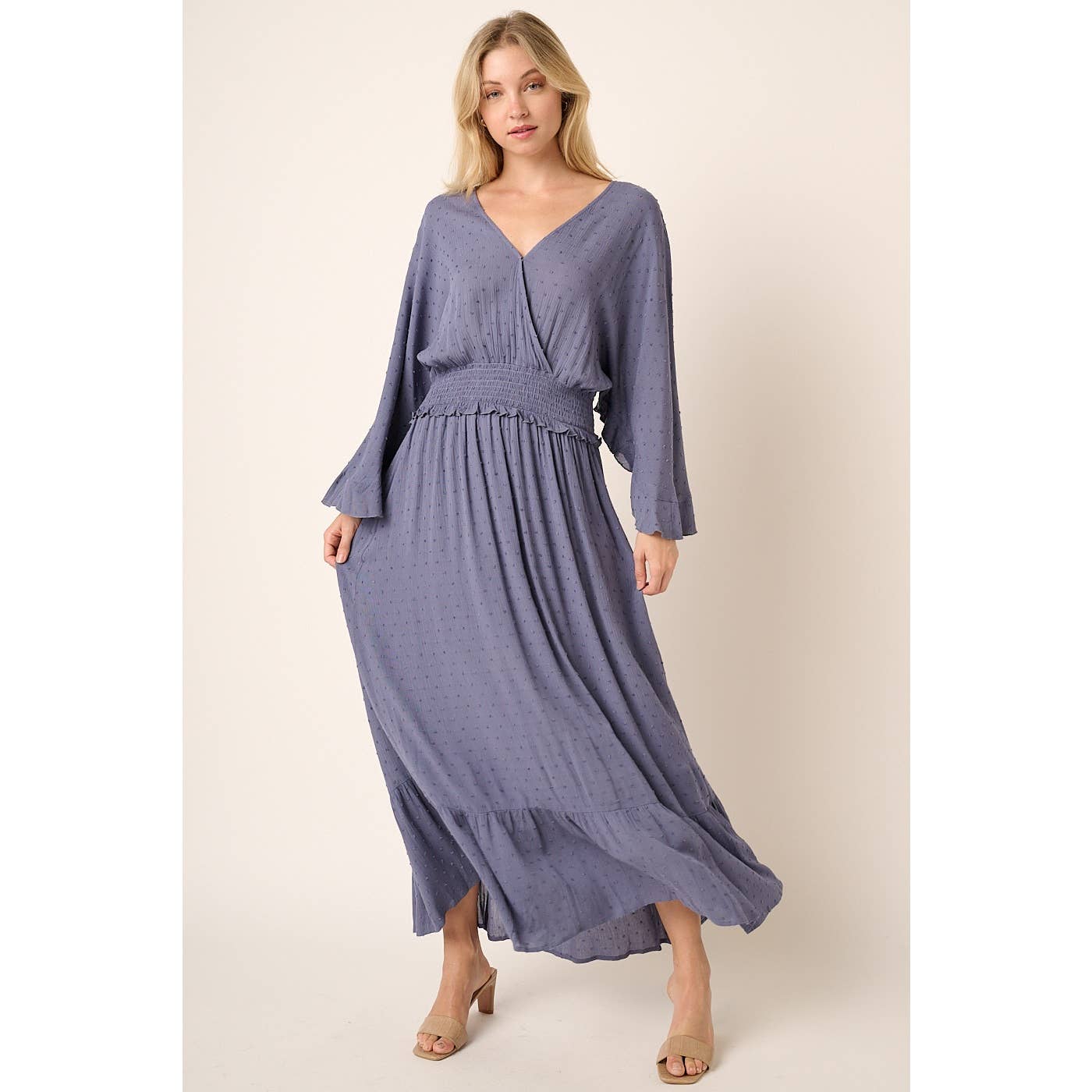 Mittoshop Full Bell Sleeve Maxi Dress