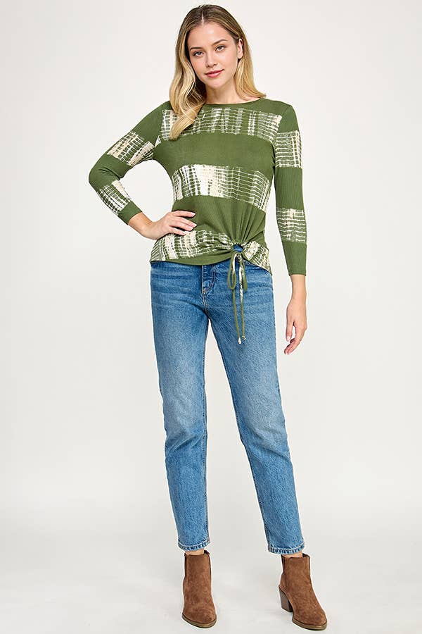 Soft Hand Feel 3/4 Sleeve Top