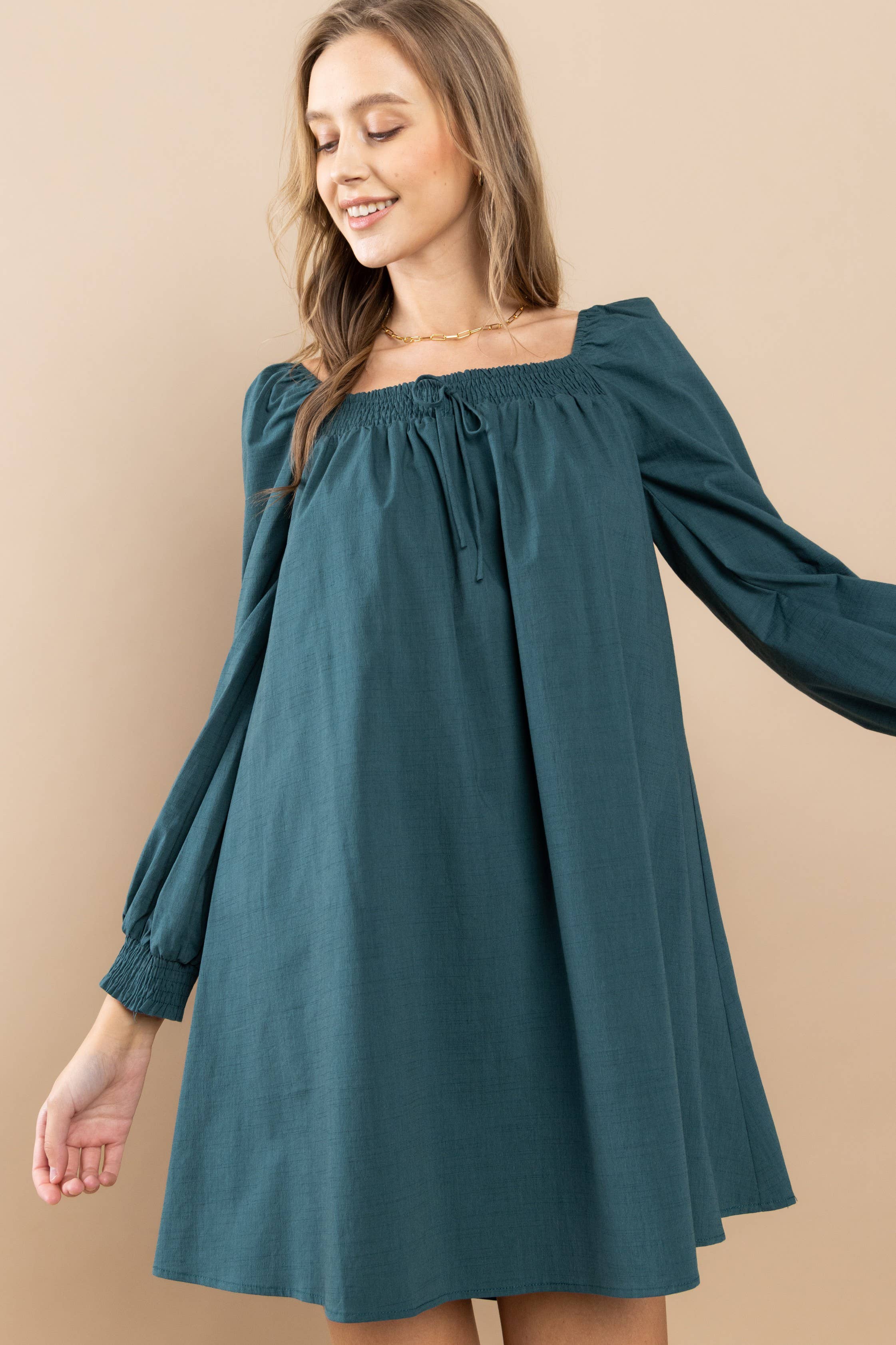Smocked Off-Shoulder Dress