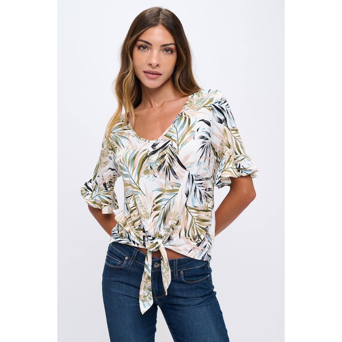 Tie Front Tropical Top