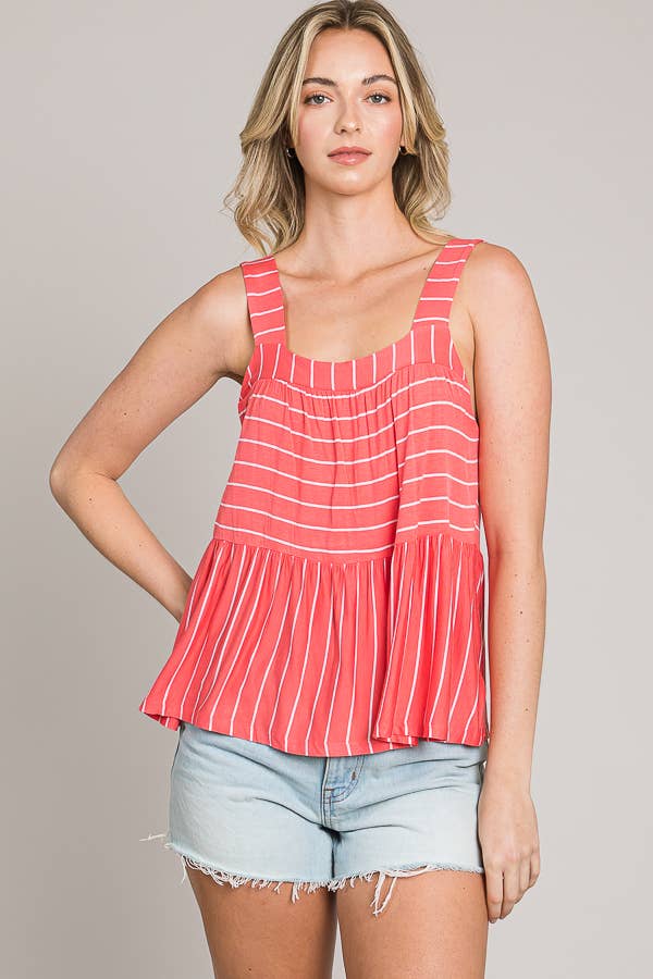 Sleeveless Open Back Knit Baby Doll Top