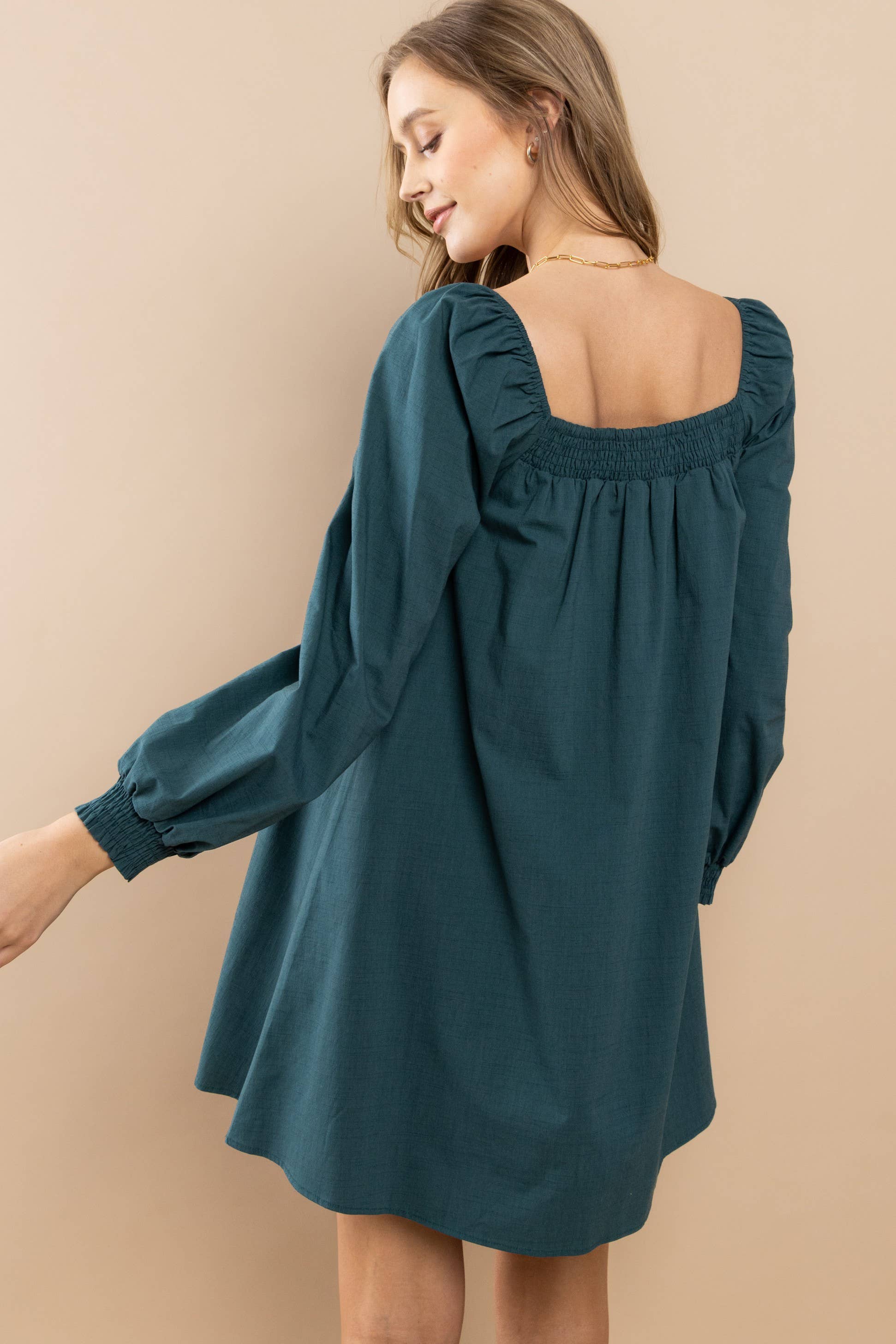 Smocked Off-Shoulder Dress