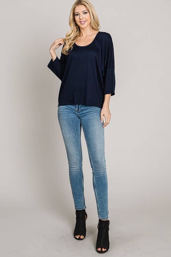 Stretch Knit Top with Back Lace Detail