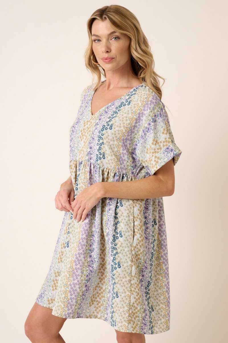 Mittoshop V Neck Babydoll Mini Dress