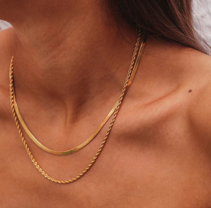 18K Gold Plated Double Chain Necklace