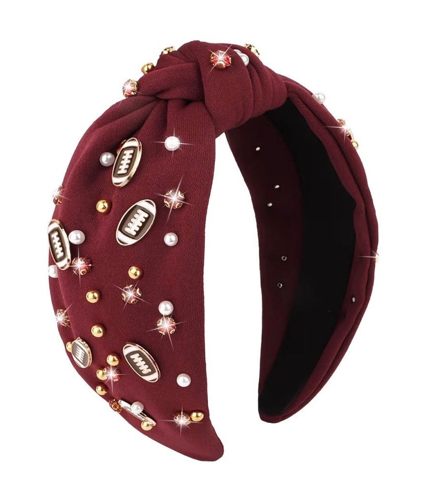 Rhinestone Football Headband Accessory