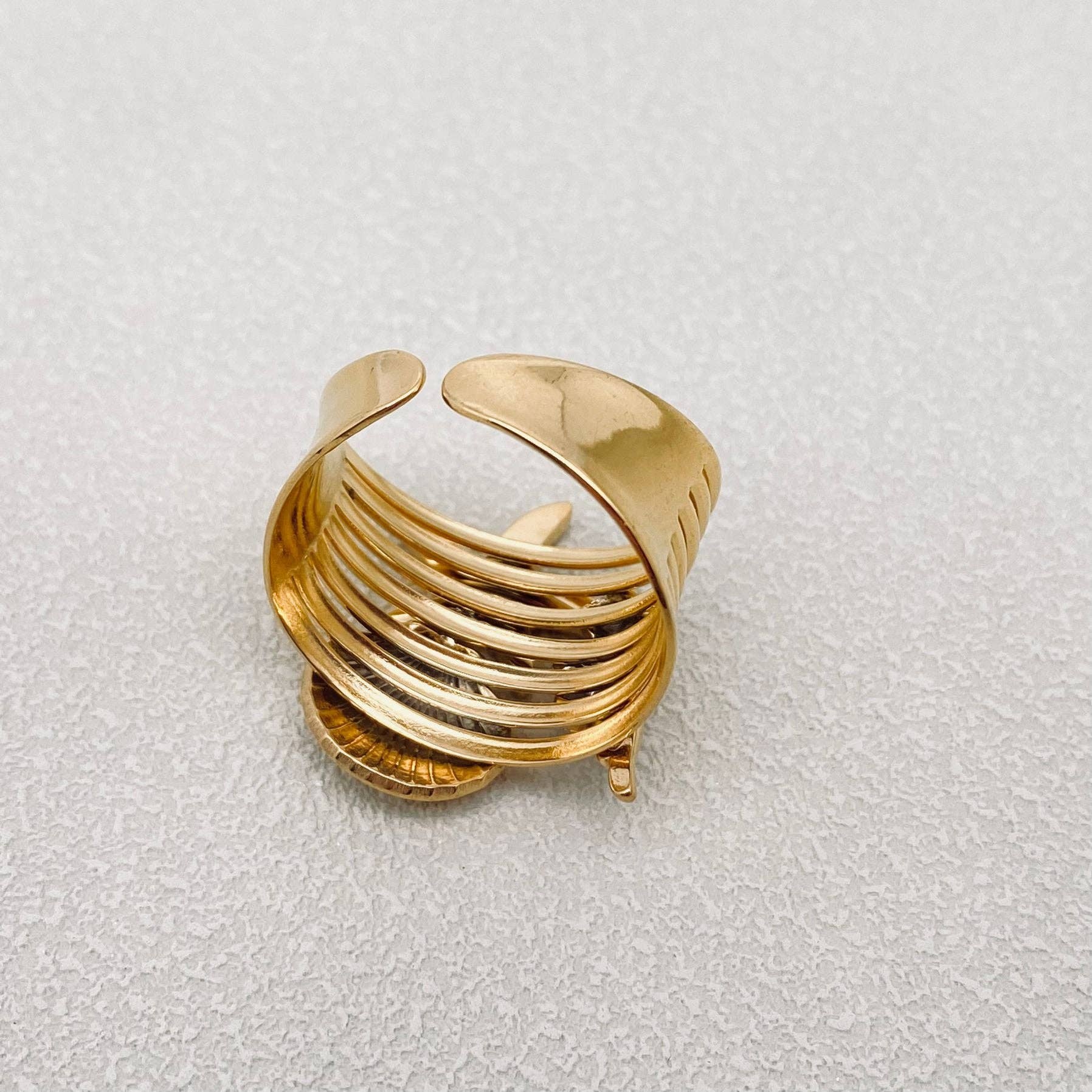 Conch Shell Starfish 18K Gold Plated Ring