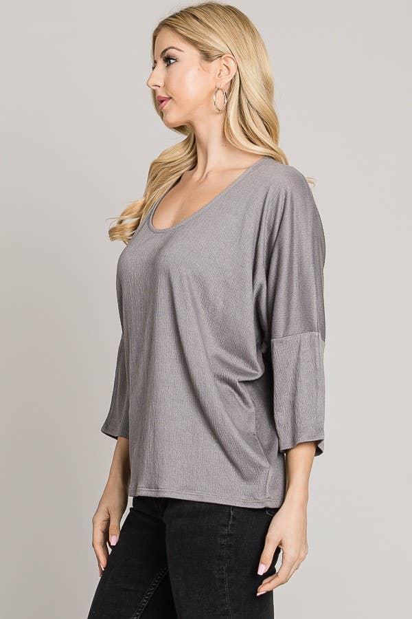 Stretch Knit Top with Back Lace Detail