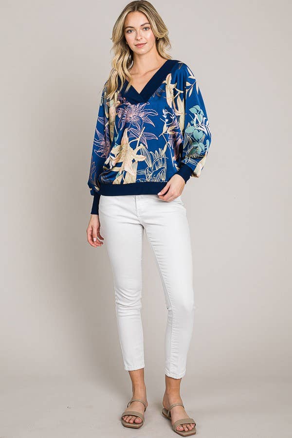 Reversible Long Sleeve Batwing Top