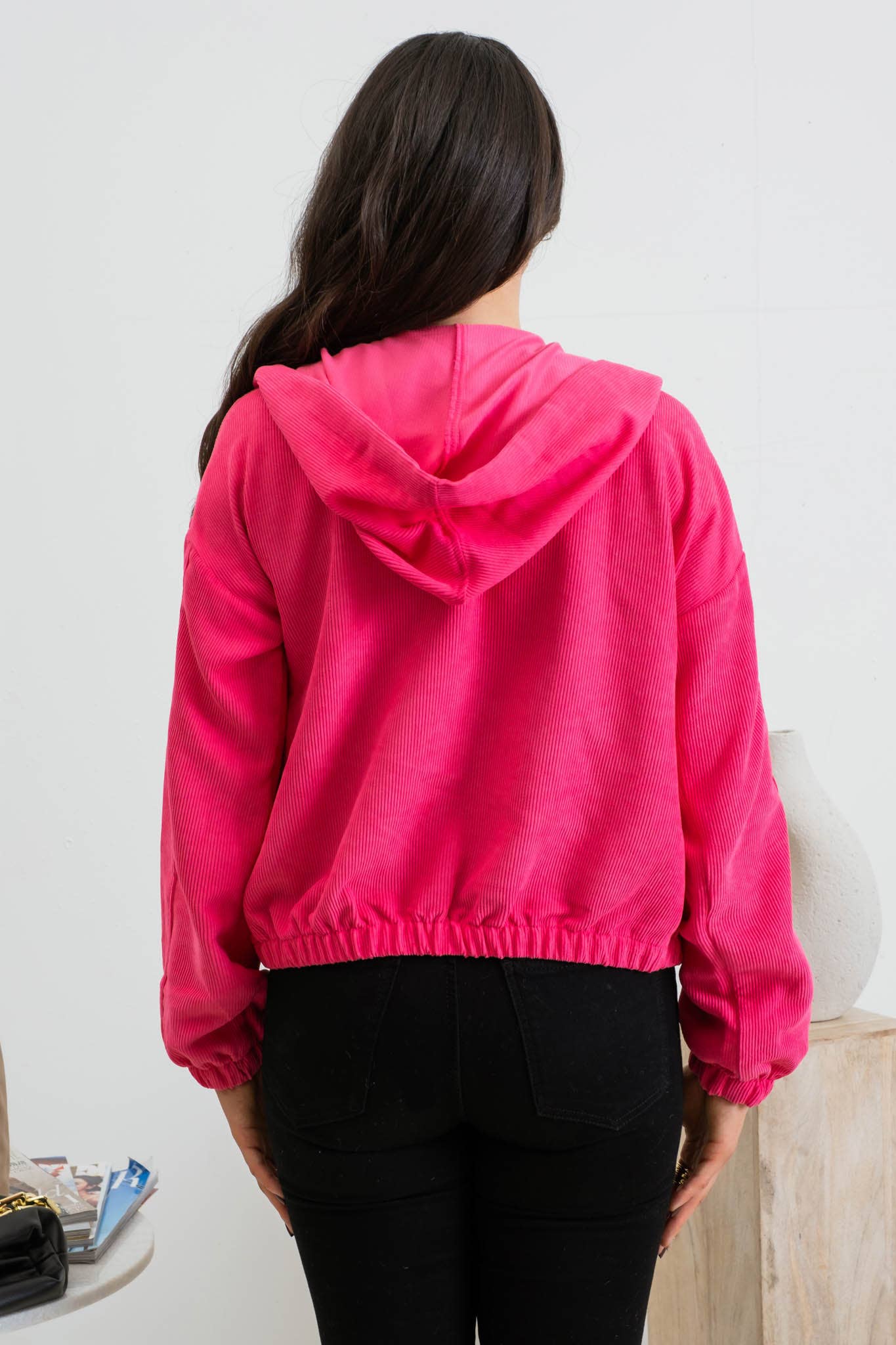 Blu Pepper Zip-Up Jacket with Corduroy Texture