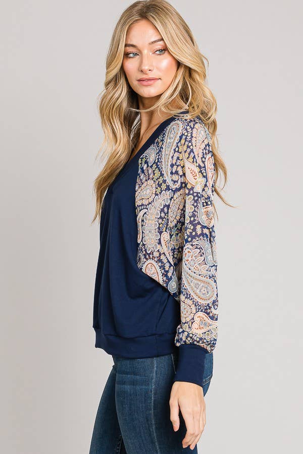 Batwing V-Neck Long Sleeve Top