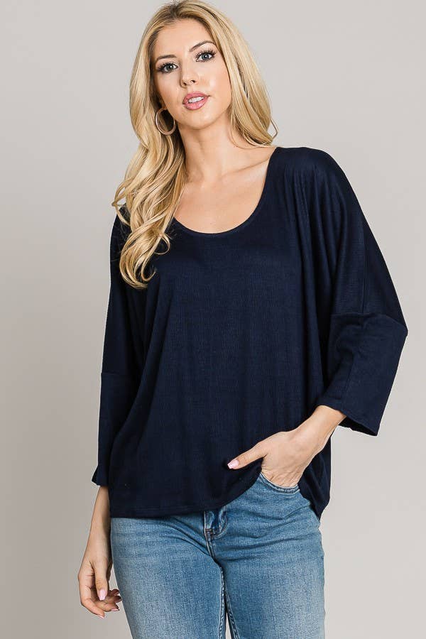 Stretch Knit Top with Back Lace Detail