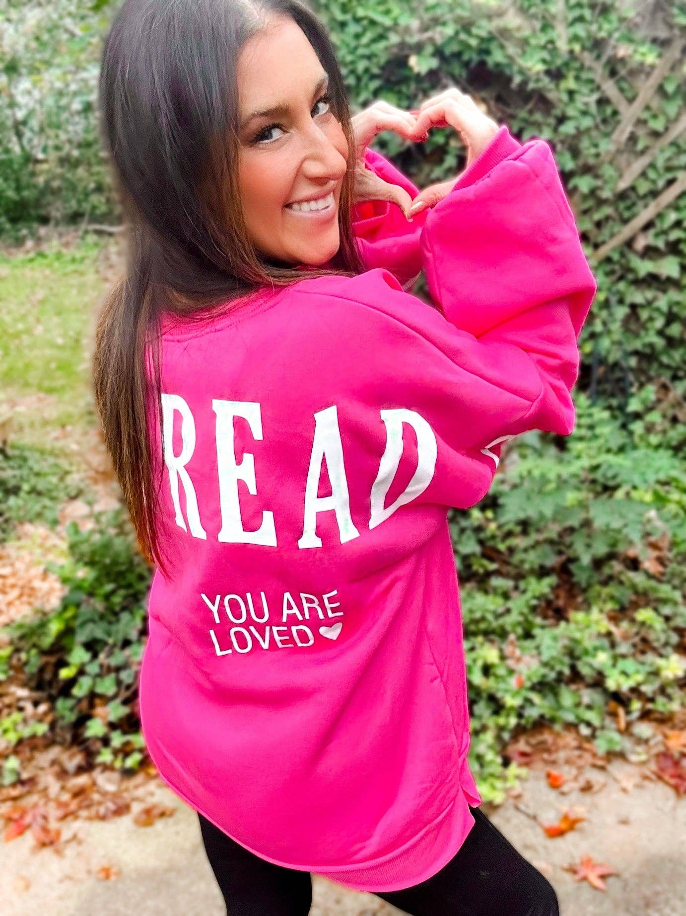 If You Can Read This You Are Loved Back Print Scuba Sweatshirt